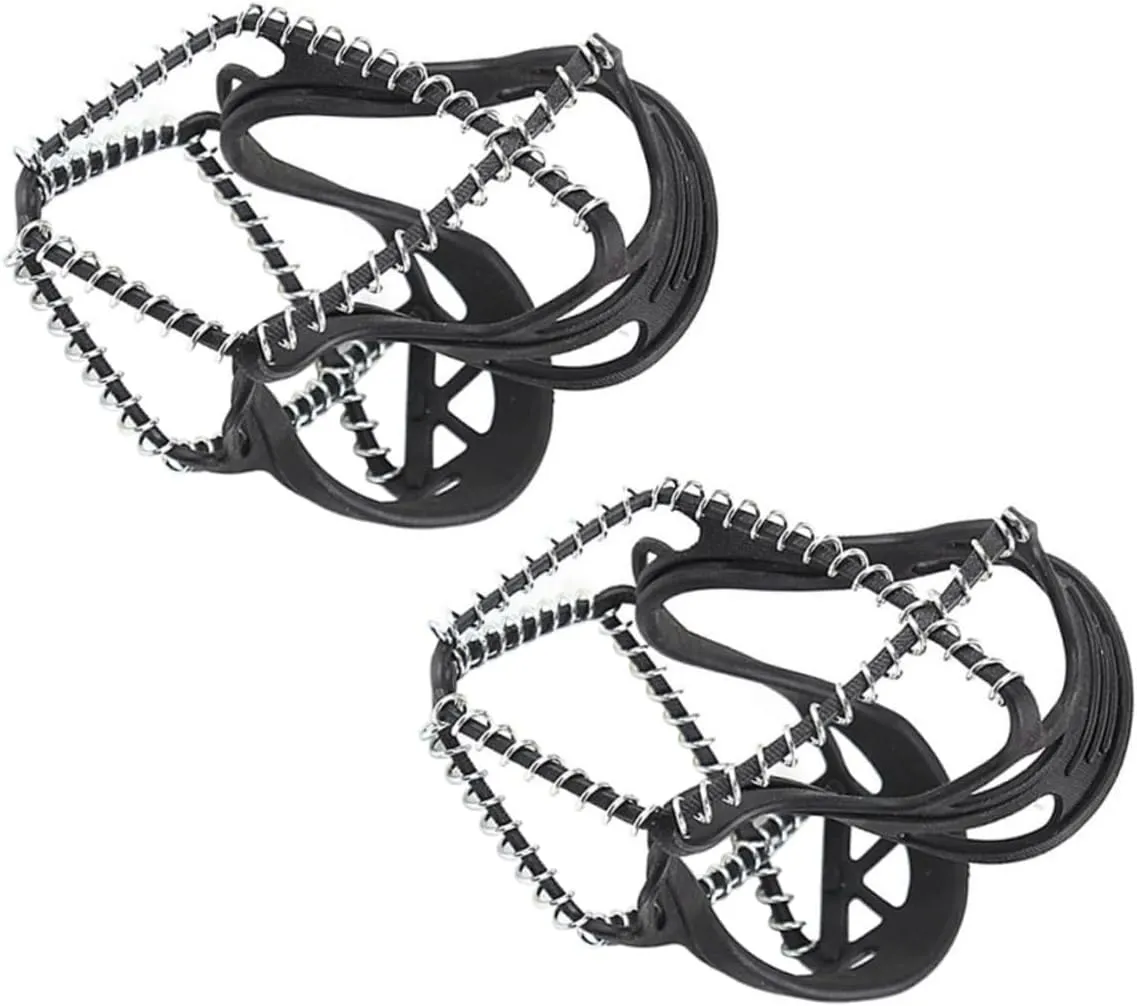 1 Pair Anti-Slip Crampons Elastic Wear-Resistant Ice Gripper Outdoor Hiking Shoe Cover Snow Remover Cleats for Boots