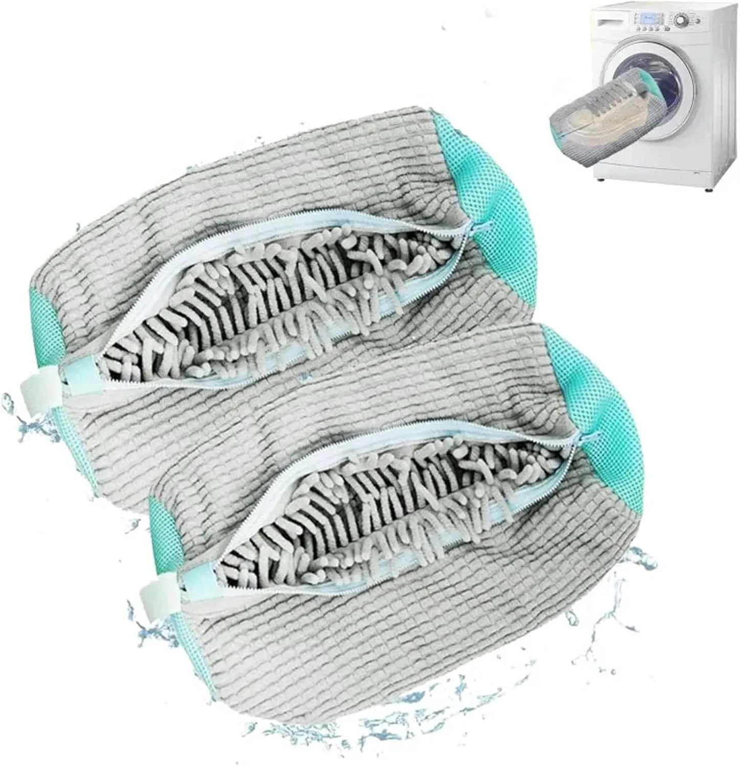 1PCS Washing Shoes Bag For Washing Machine Reusable Zipper Shoe Washing Bag Sneaker Tennis Shoe Cleaner Kit Dirt(Gray)