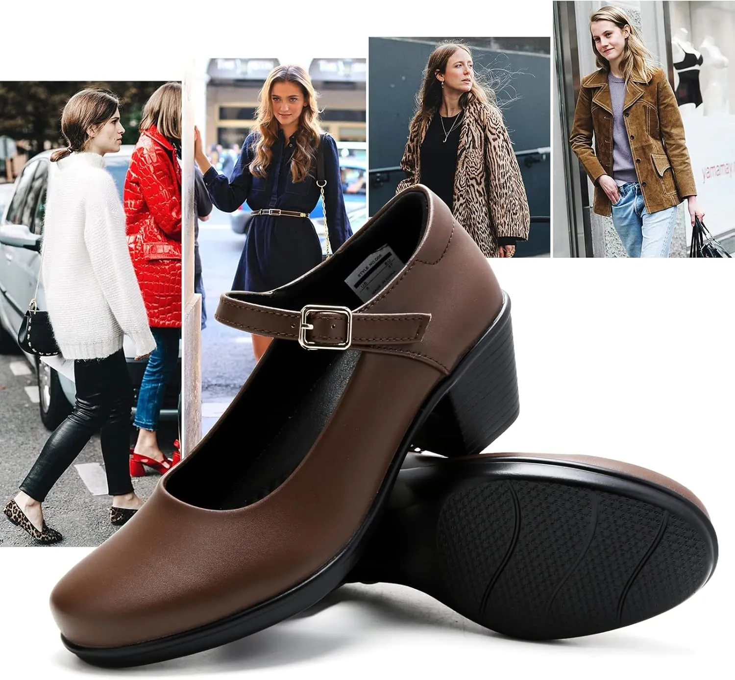 2025 Women's Mary Jane High Heels Pumps, Chunky 2-Inch Heel, Comfortable Dress Shoes for Work, Casual and Office Business, Zapatos para Mujer de Vestir