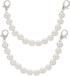 2pcs Pearl Laces Pearl Beaded Shoe Straps for High Heels White Shoe Laces Shoelaces Heel Straps Ankle