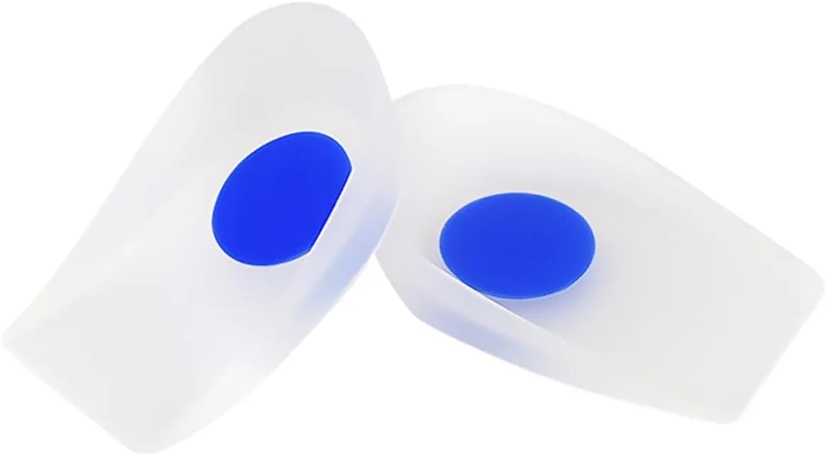 2pcs Silicone Heel Cups for Shoes Elastic Heel Pads for Relief Height Increase Comfortable Support for Men Women Fits Shoe Non Slip Design