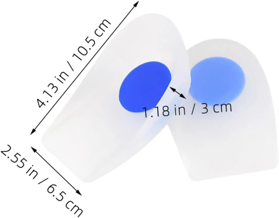 2pcs Silicone Heel Cups for Shoes Elastic Heel Pads for Relief Height Increase Comfortable Support for Men Women Fits Shoe Non Slip Design
