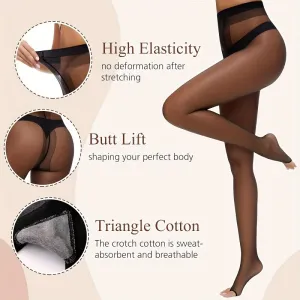 3 pairs of lightweight and breathable open toe tight pants, control top, pantyhose, women's fashionable daily accessories