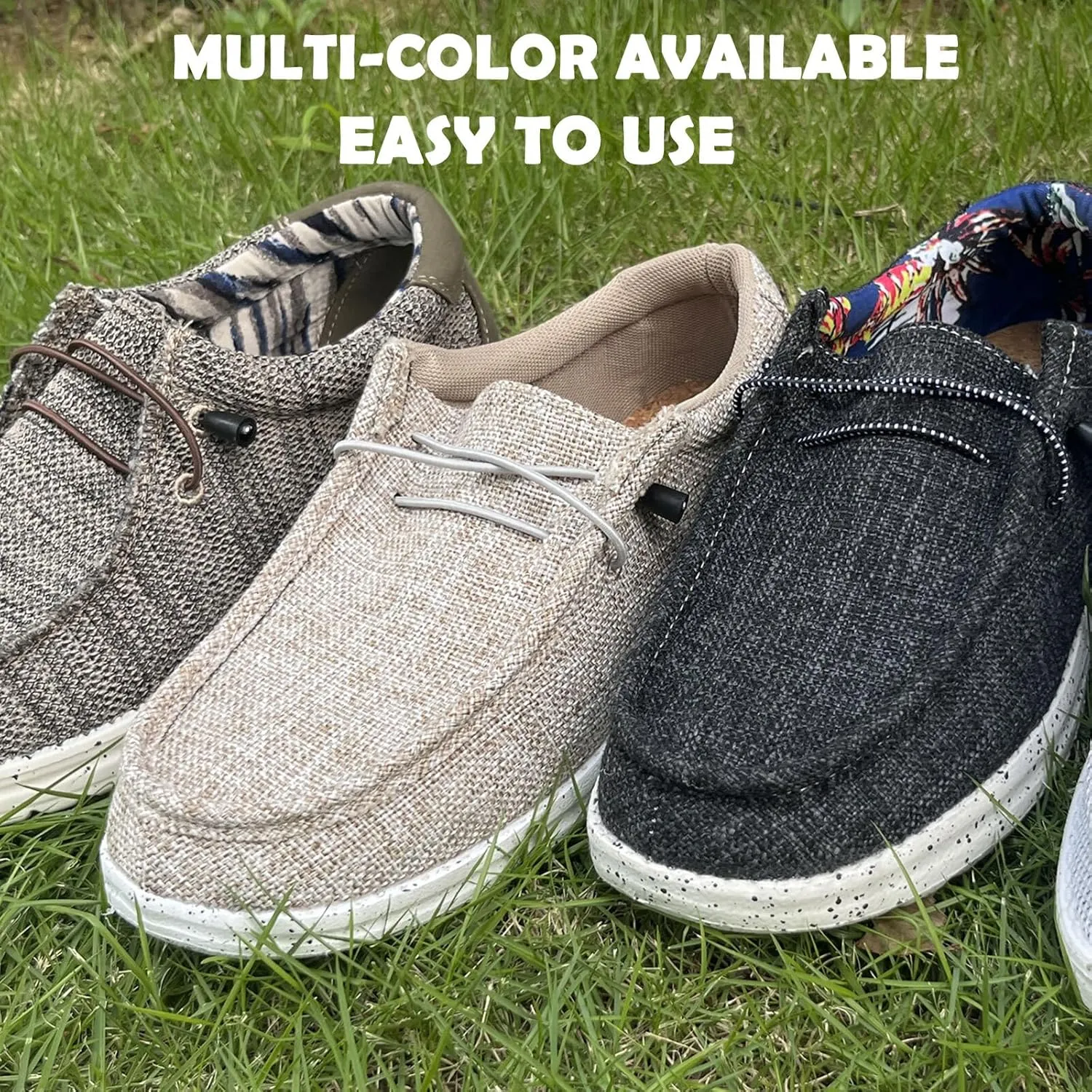 5 Pairs Elastic Shoelaces Strings Replacement Laces for Hey Dude Shoes No Tie Stretch Shoe Laces