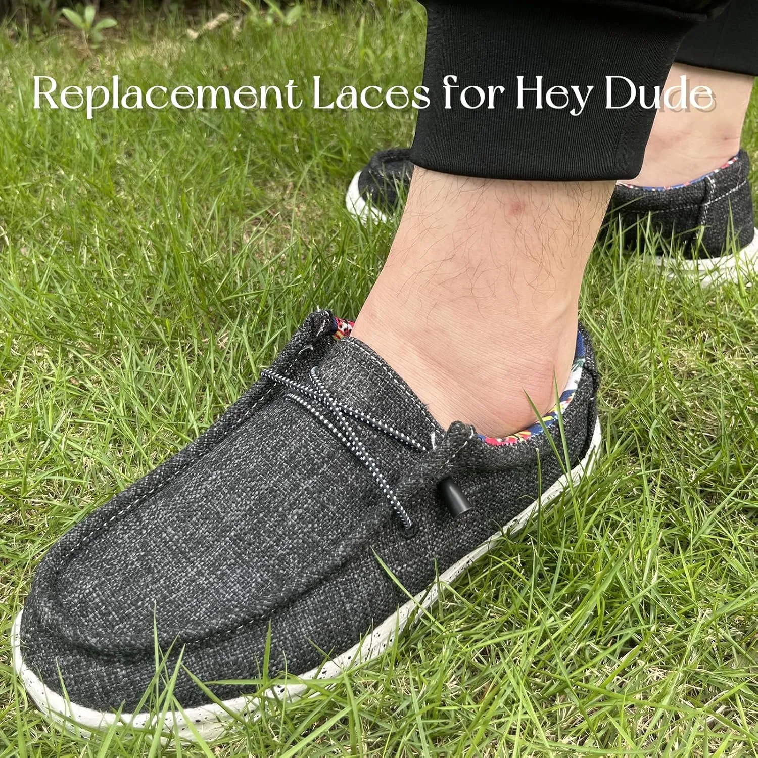 5 Pairs Elastic Shoelaces Strings Replacement Laces for Hey Dude Shoes No Tie Stretch Shoe Laces