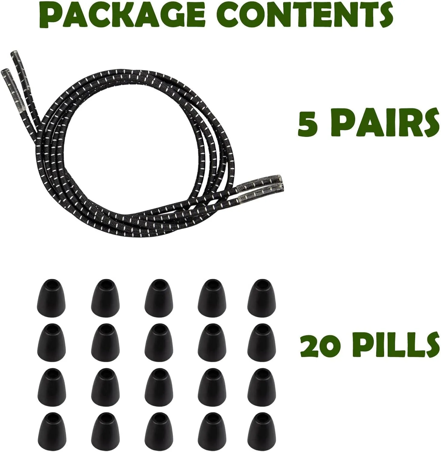 5 Pairs Elastic Shoelaces Strings Replacement Laces for Hey Dude Shoes No Tie Stretch Shoe Laces