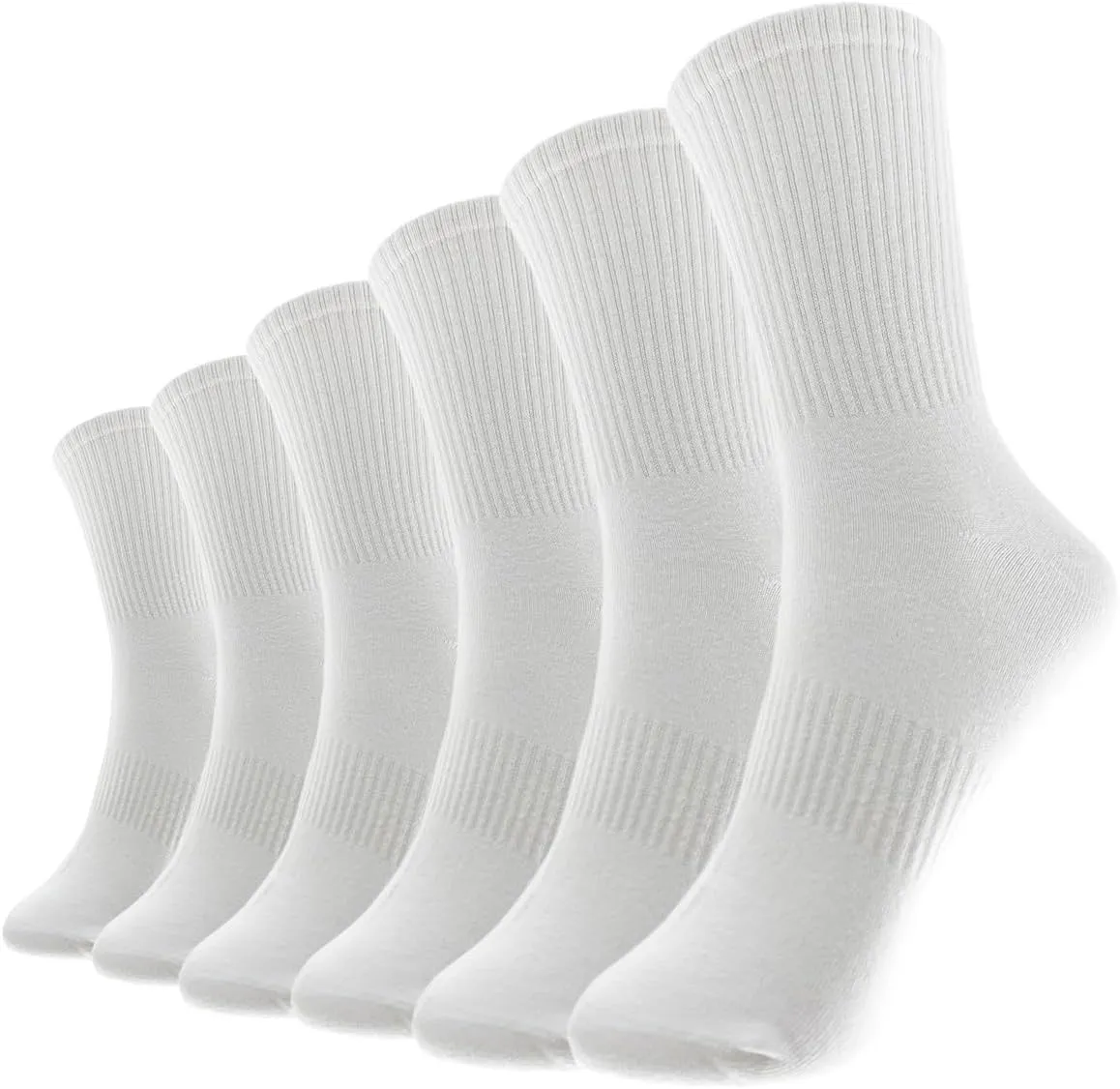 6 Pairs Comfortable Casual Cotton Socks for Women, Girls and Students (fit women girls shoe size 5-10)