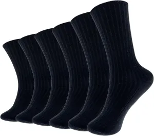 6 Pairs Comfortable Casual Cotton Socks for Women, Girls and Students (fit women girls shoe size 5-10)
