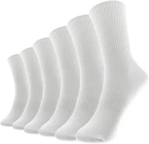 6 Pairs Comfortable Casual Cotton Socks for Women, Girls and Students (fit women girls shoe size 5-10)