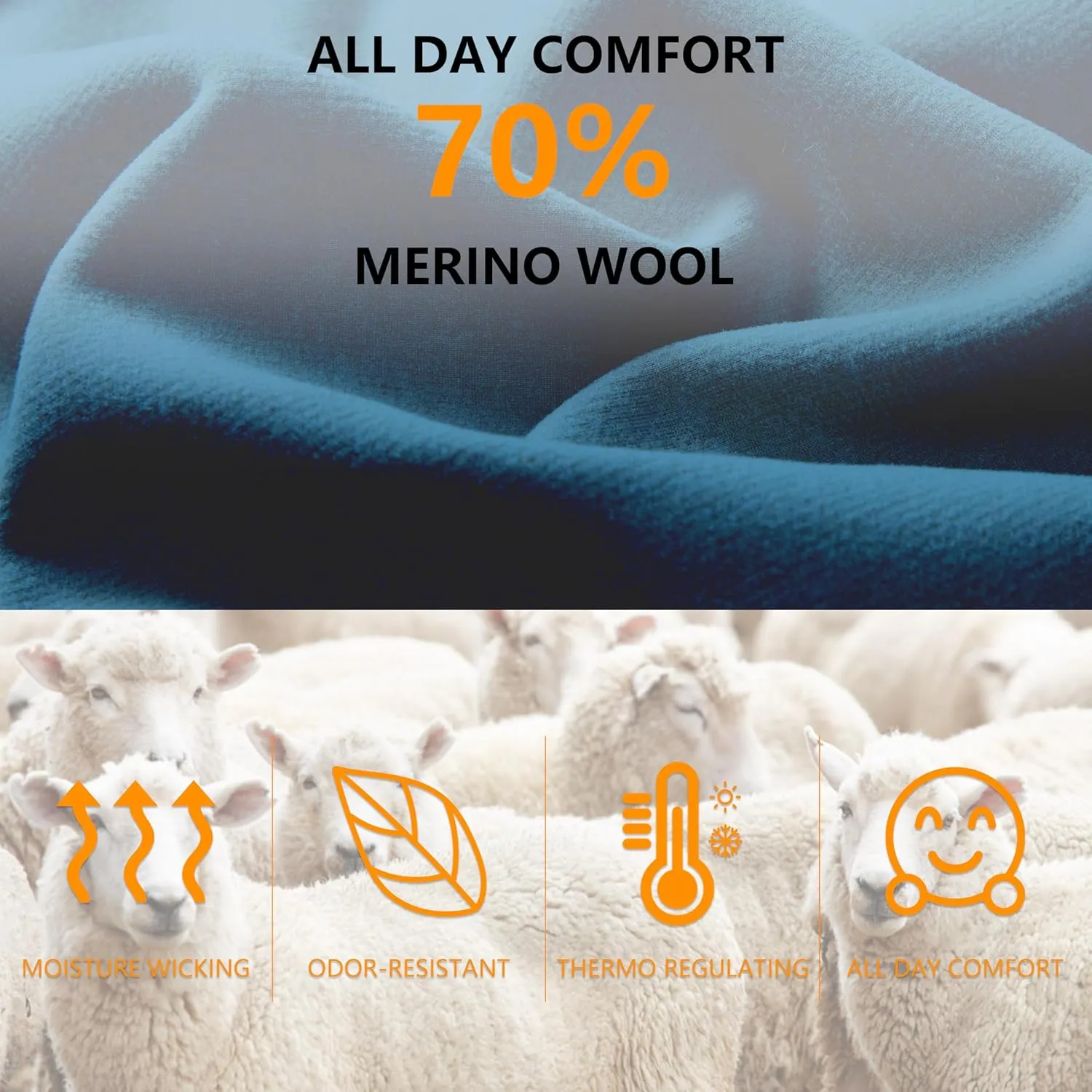 90% Merino Wool Ankle Men's Women's Athletic Wool Socks, 3 Pairs