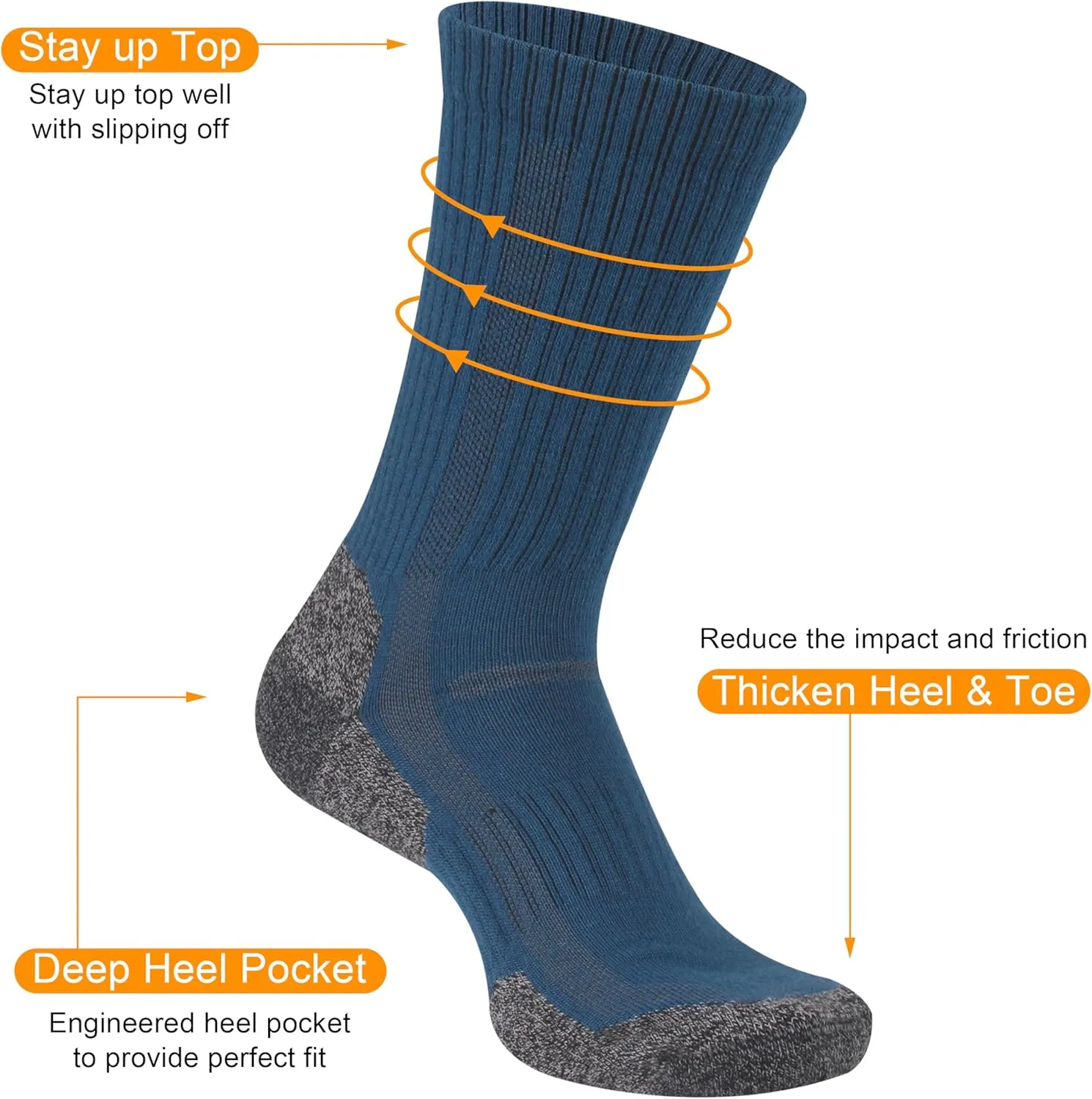 90% Merino Wool Ankle Men's Women's Athletic Wool Socks, 3 Pairs