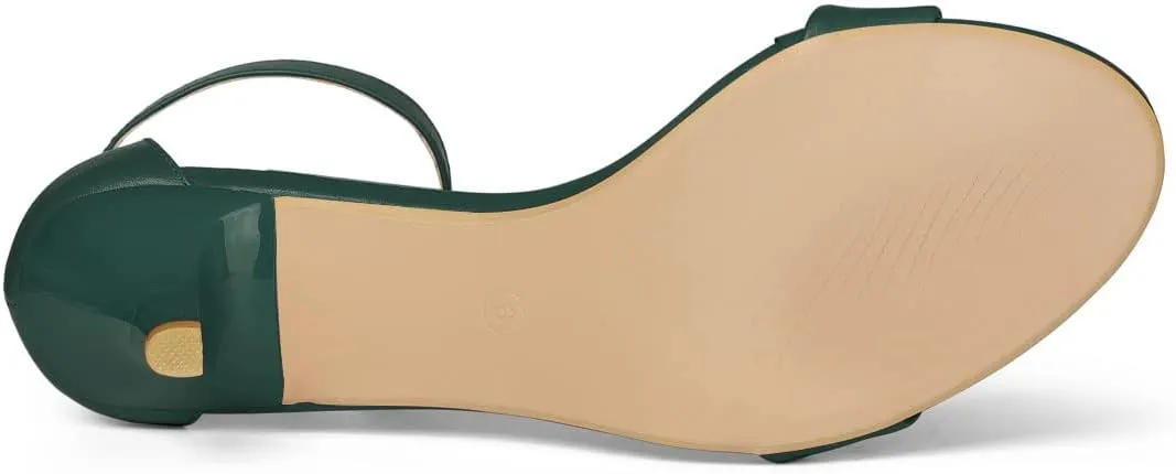 Allegra K Women's Ankle Strap Kitten Heel Sandals