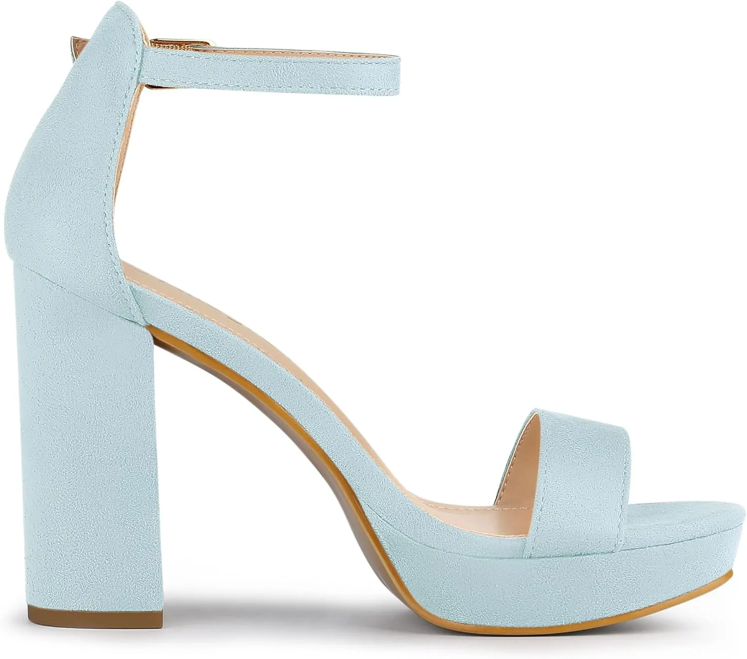 Allegra K Women's Ankle Strap Platform Chunky Heels Sandals