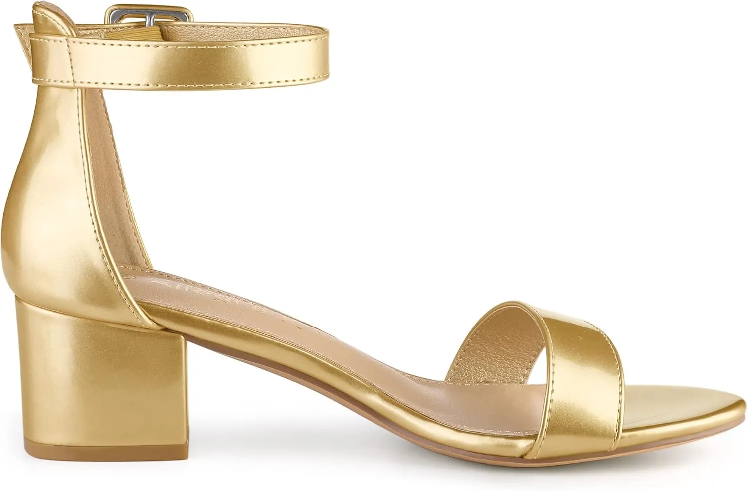 Allegra K Women's Block Low Heels Ankle Strap Sandals