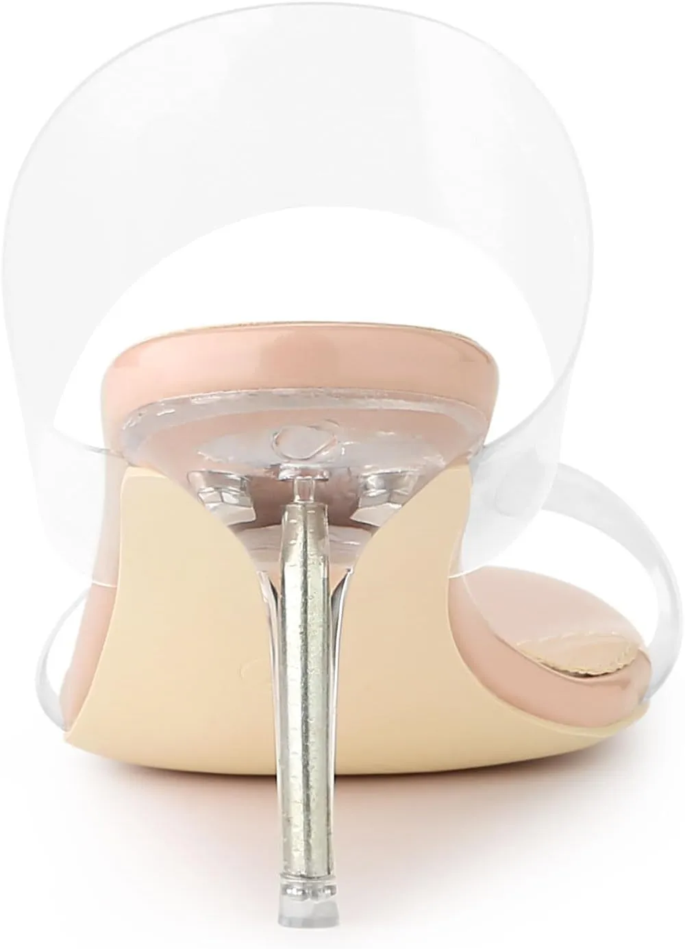 Allegra K Women's Clear Slide Stiletto Heel Clear Sandals