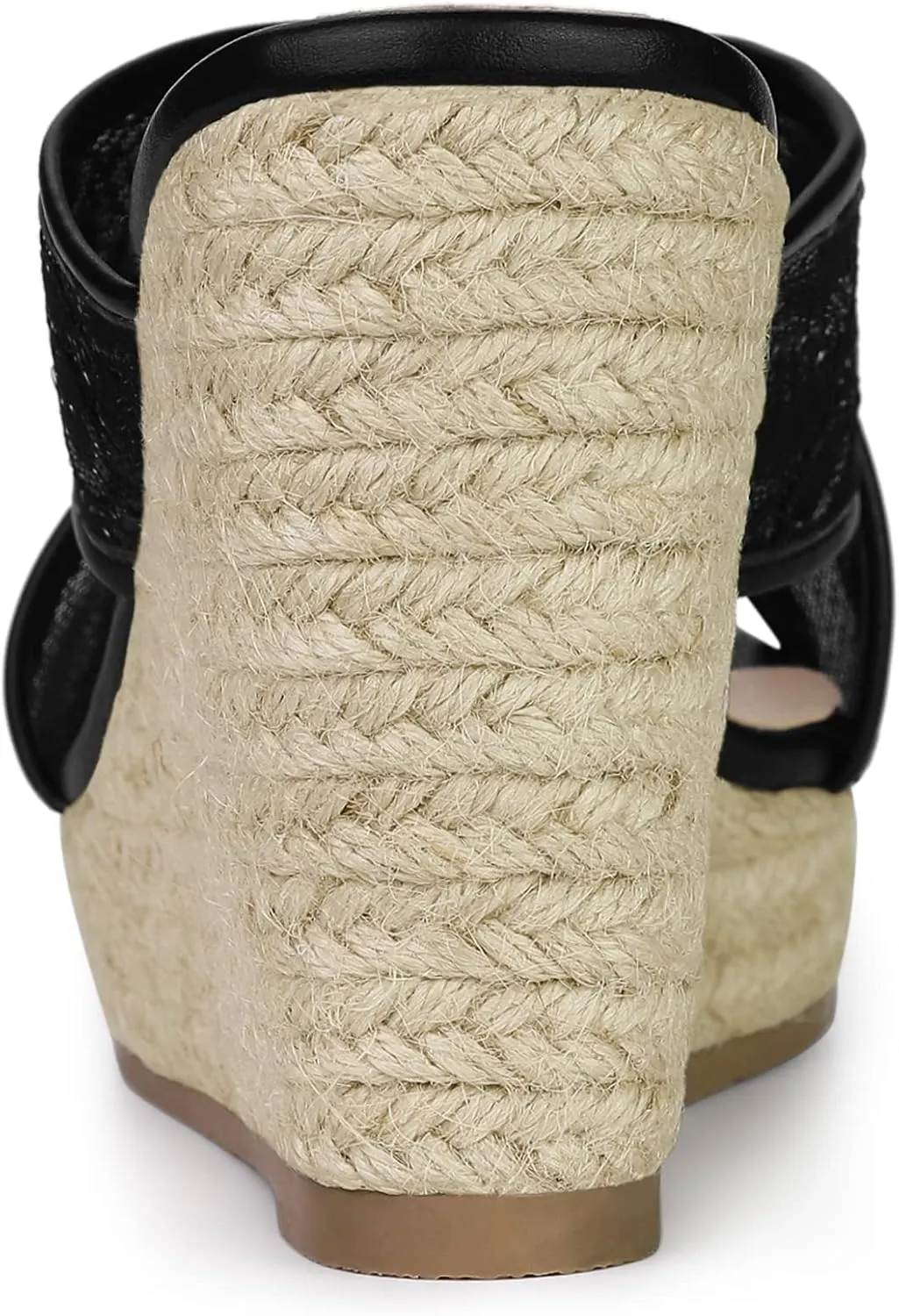 Allegra K Women's Lace Crisscross Strap Slide Wedges Wedge Espadrilles Sandals