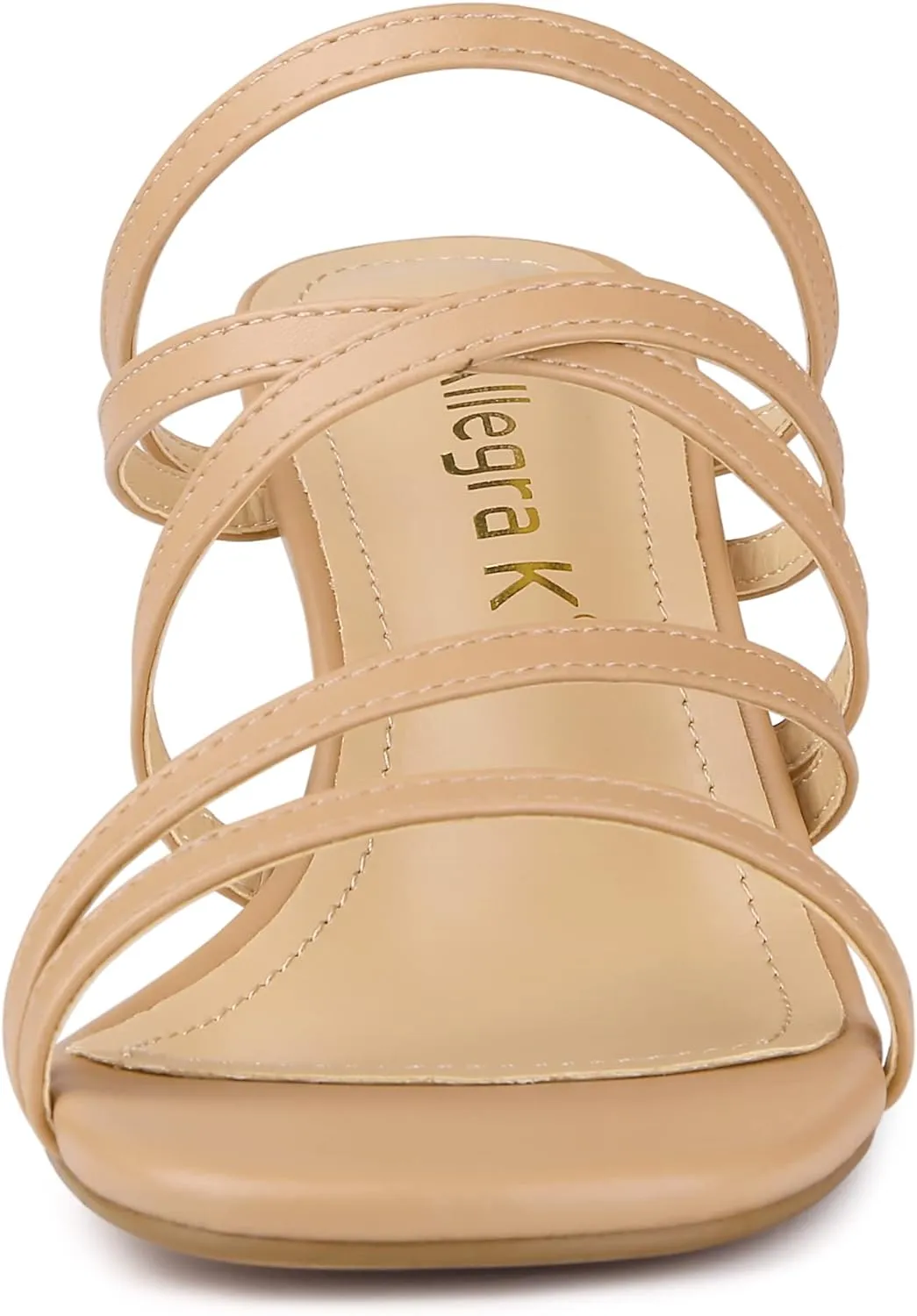 Allegra K Women's Strappy Block Heels Slide Heel Sandals