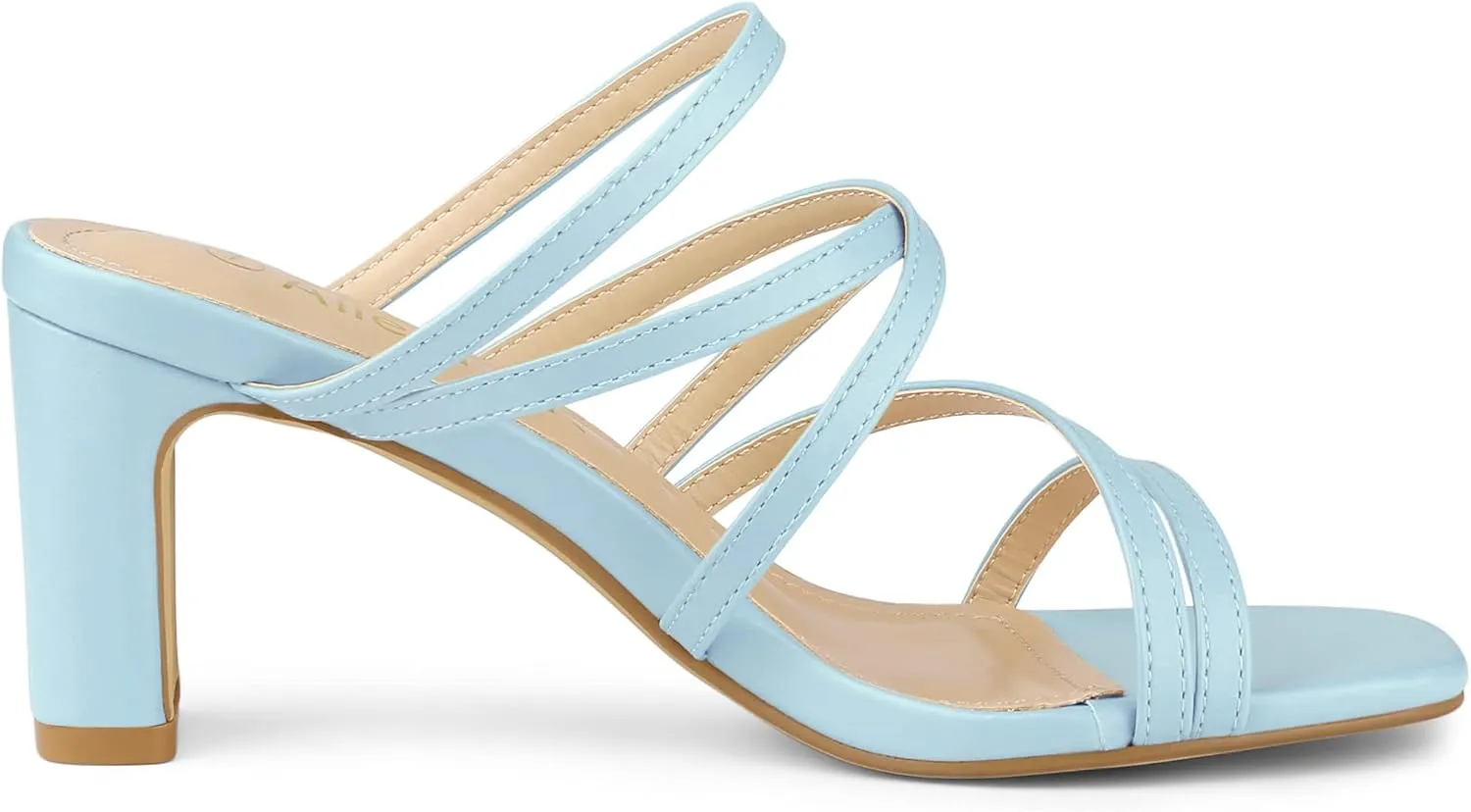 Allegra K Women's Strappy Block Heels Slide Heel Sandals