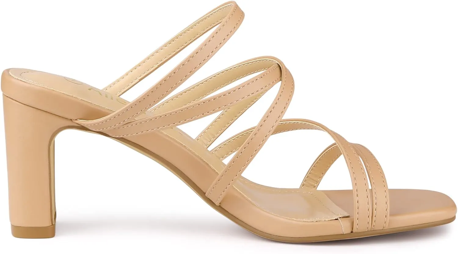 Allegra K Women's Strappy Block Heels Slide Heel Sandals
