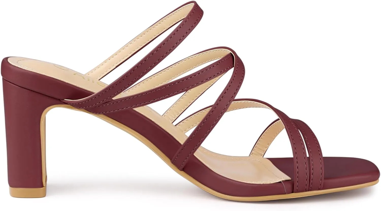 Allegra K Women's Strappy Block Heels Slide Heel Sandals