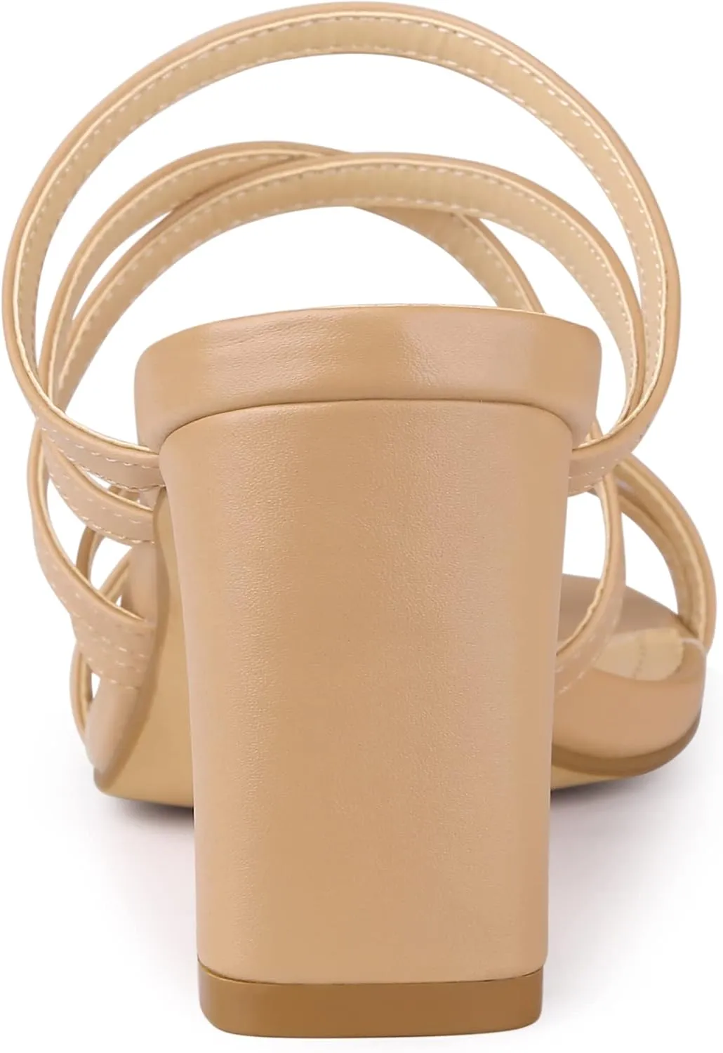 Allegra K Women's Strappy Block Heels Slide Heel Sandals