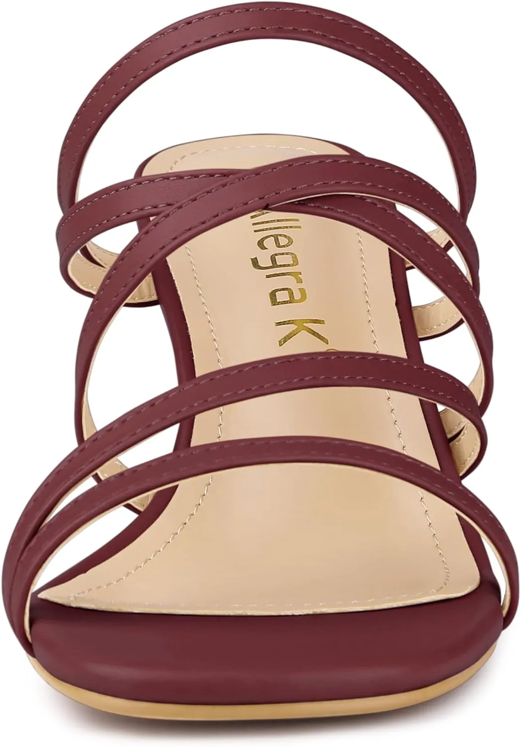 Allegra K Women's Strappy Block Heels Slide Heel Sandals