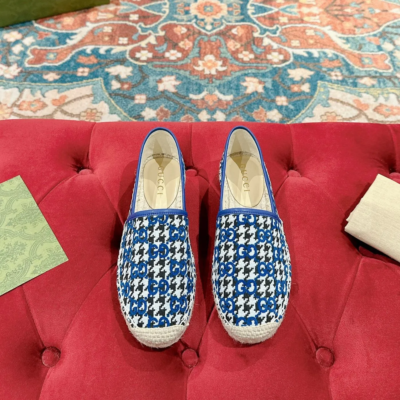 AND ESPADRILLE LOAFER COBALT CANVAS Localized shipping GG BLACK Bundle deal Gucci
