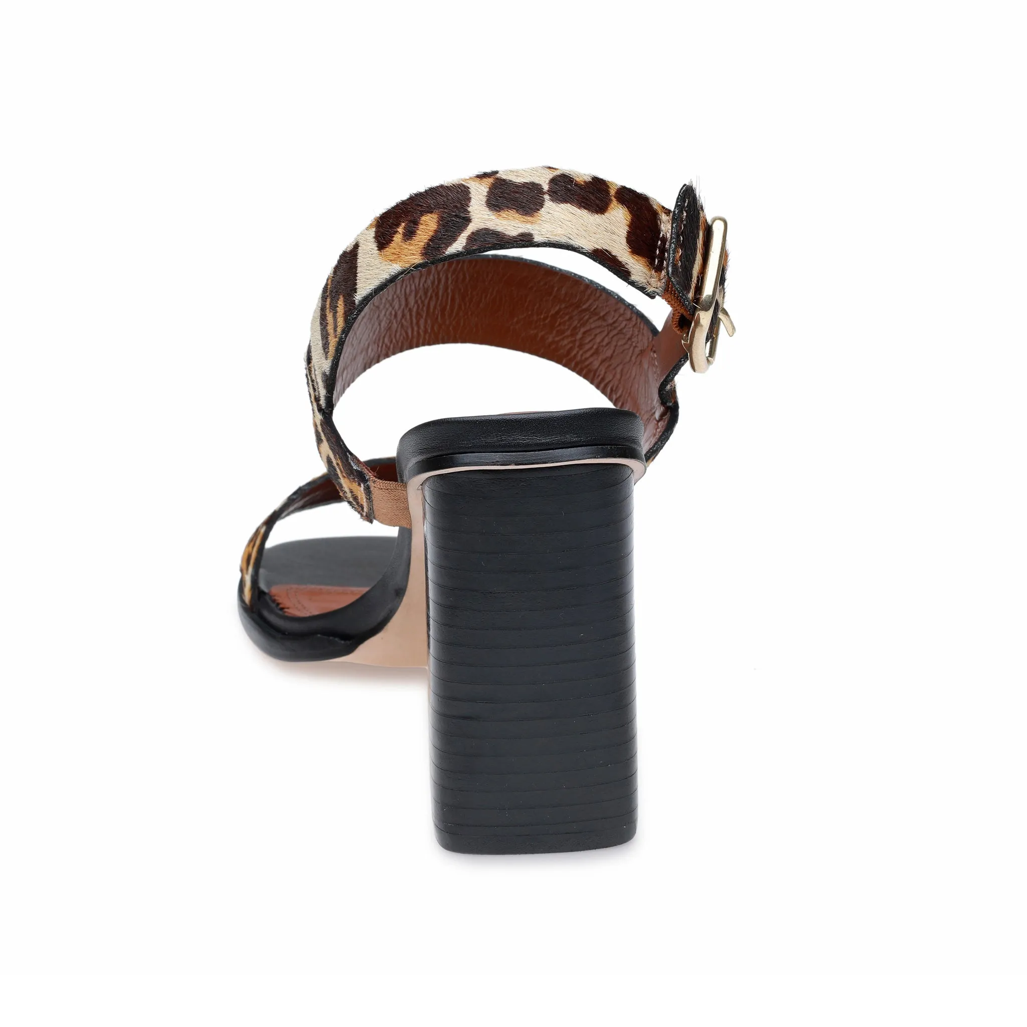 Animal Print Thick Strap Block Heel