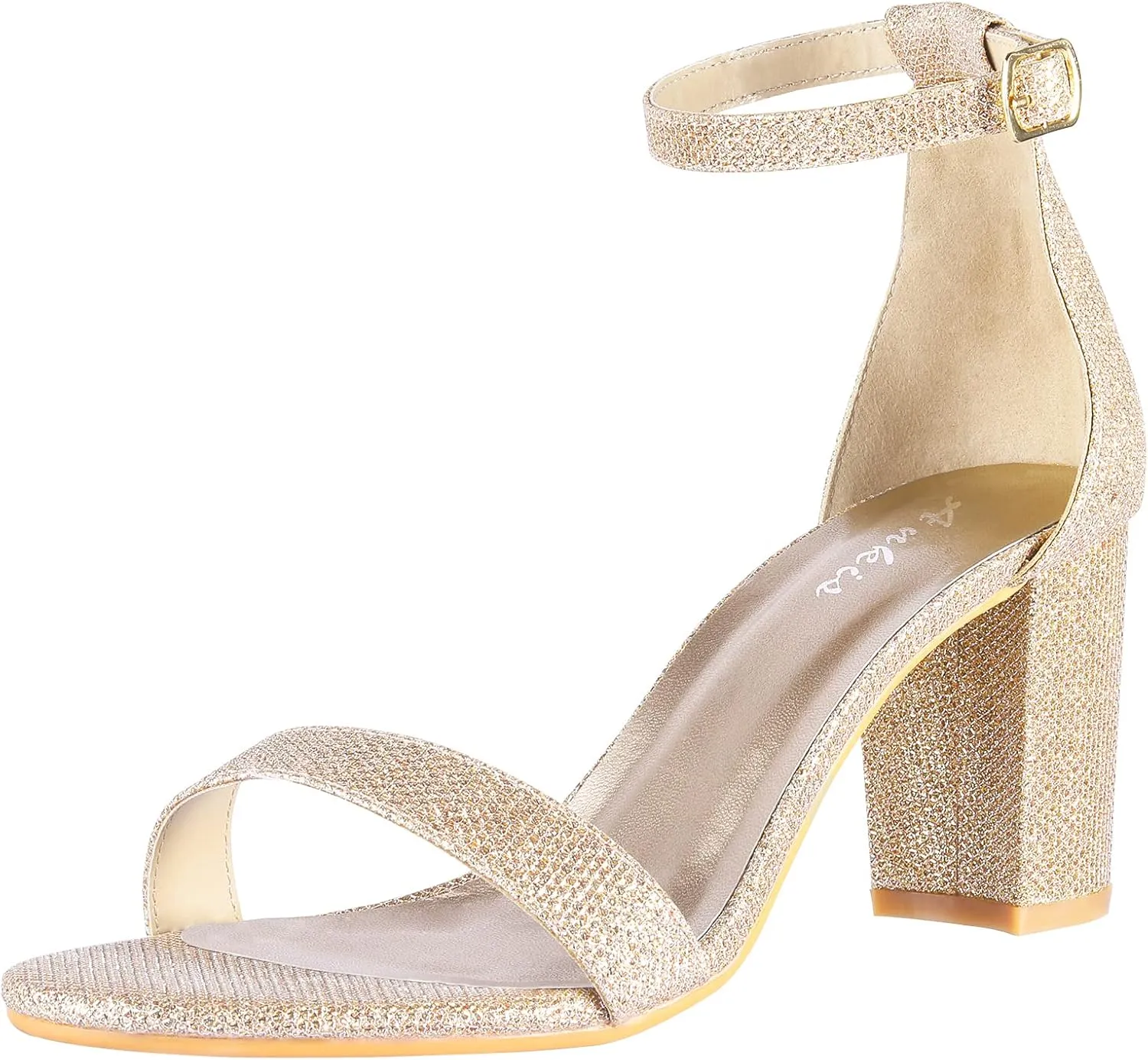 Ankis Heels for Women Open Toe Ankle Strap Chunky Heel Sandals 2.75 Inch