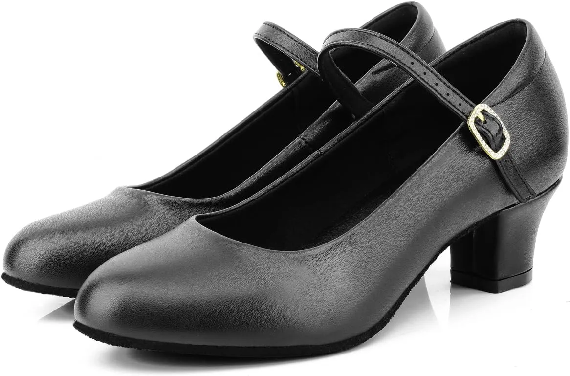 Ankle Strap Salsa Dance Heels Dress Pumps Womens Character Shoes