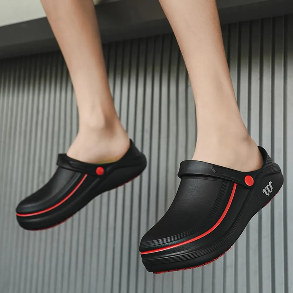 Armadillo Chef Shoes - Women's Kitchen Garden Nurse Shoes, Non-Slip, Comfortable, Waterproof, Oil Resistant, Black, Size 5.5