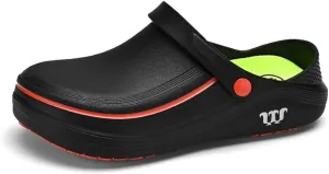 Armadillo Chef Shoes - Women's Kitchen Garden Nurse Shoes, Non-Slip, Comfortable, Waterproof, Oil Resistant, Black, Size 5.5