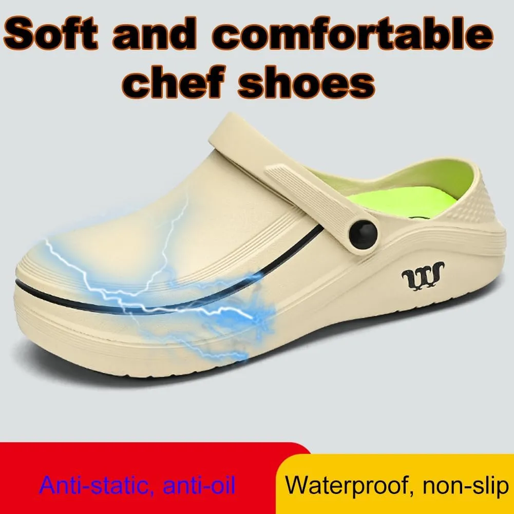Armadillo Chef Shoes - Women's Kitchen Garden Nurse Shoes, Non-Slip, Comfortable, Waterproof, Oil Resistant, Black, Size 5.5