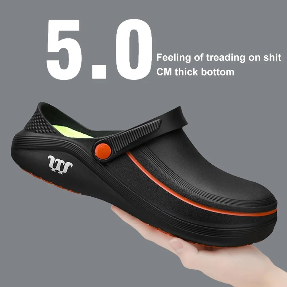 Armadillo Chef Shoes - Women's Kitchen Garden Nurse Shoes, Non-Slip, Comfortable, Waterproof, Oil Resistant, Black, Size 5.5
