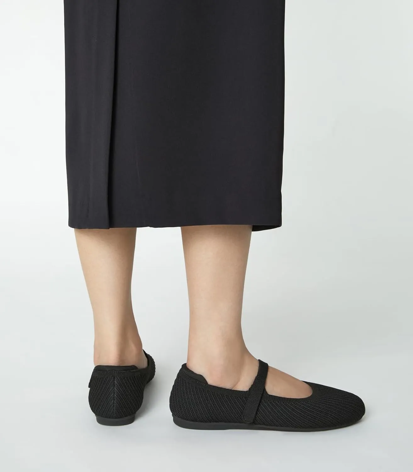 Arromic Ballet Flats for Women Round Toe Mary Jane Shoes Comfortable Dressy Women Flats Adjustable Straps Washable Knit Slip On Shoes