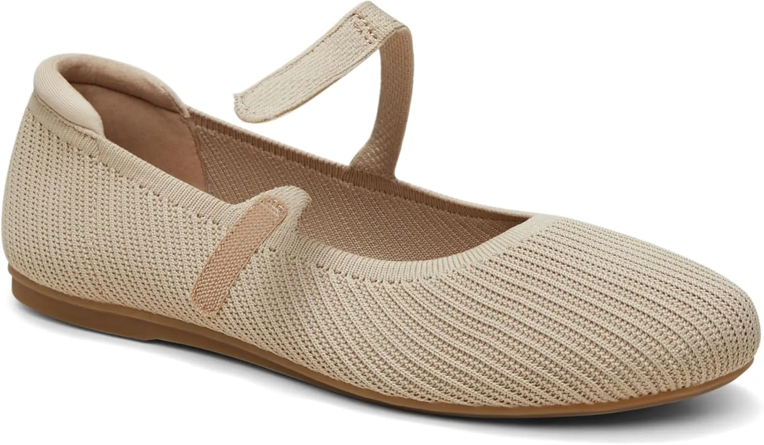 Arromic Ballet Flats for Women Round Toe Mary Jane Shoes Comfortable Dressy Women Flats Adjustable Straps Washable Knit Slip On Shoes