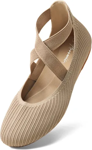 Arromic Flats for Women Round Toe Ballet Flats with Ankle Straps Ballerina Flat Shoes Women Dressy Comfortable for Work Wedding Office Casual