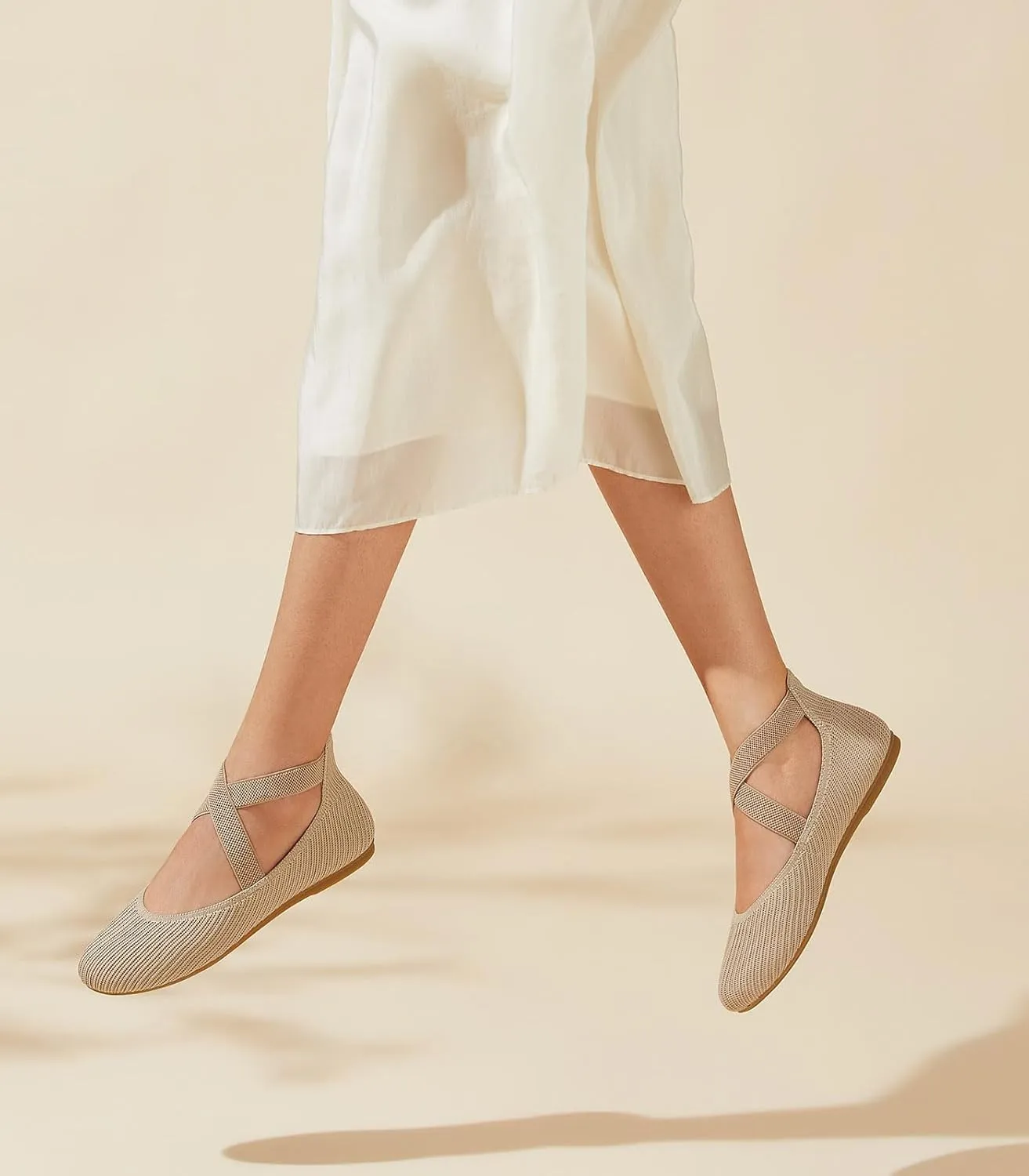 Arromic Flats for Women Round Toe Ballet Flats with Ankle Straps Ballerina Flat Shoes Women Dressy Comfortable for Work Wedding Office Casual