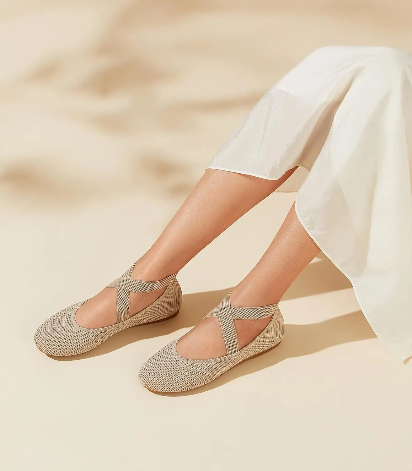 Arromic Flats for Women Round Toe Ballet Flats with Ankle Straps Ballerina Flat Shoes Women Dressy Comfortable for Work Wedding Office Casual