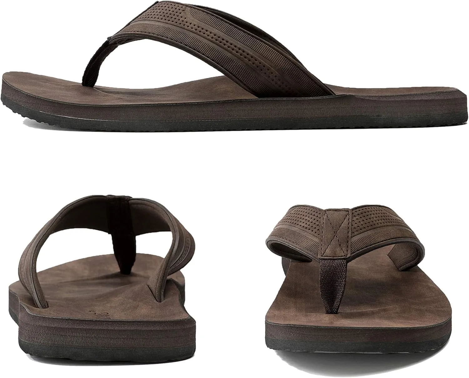 AX BOXING Mens Flip Flops Leather Thong Sandals Casual Comfort Slides Slippers