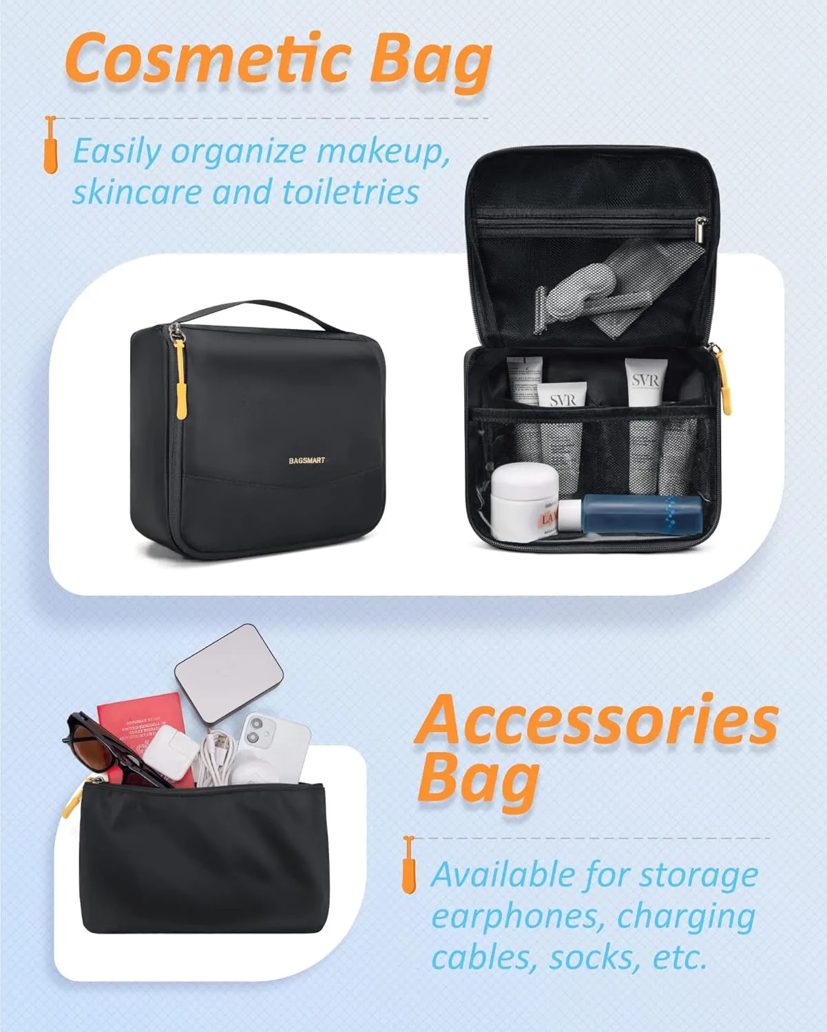 BAGSMART Packing Cubes for Suitcase, 8 Set Travel Organizers, Lightweight Cubes With Laundry Bag, Durable Luggage Organizer Set With Shoe Bag