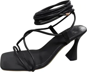 Bamboo Store High Heeled Sandals for Women Size 9 under 50 Fashion Up High Fashion Heel Lace Clear Plastic High Heels