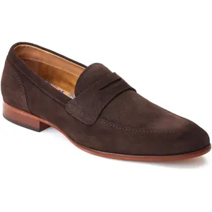 Base London Men's Bruno Penny Loafer in Burnt Brown