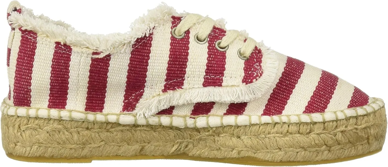 Bayton Women's Puravida Red Stripe Jute Espadrille Moccasin