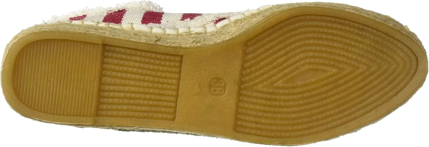 Bayton Women's Puravida Red Stripe Jute Espadrille Moccasin