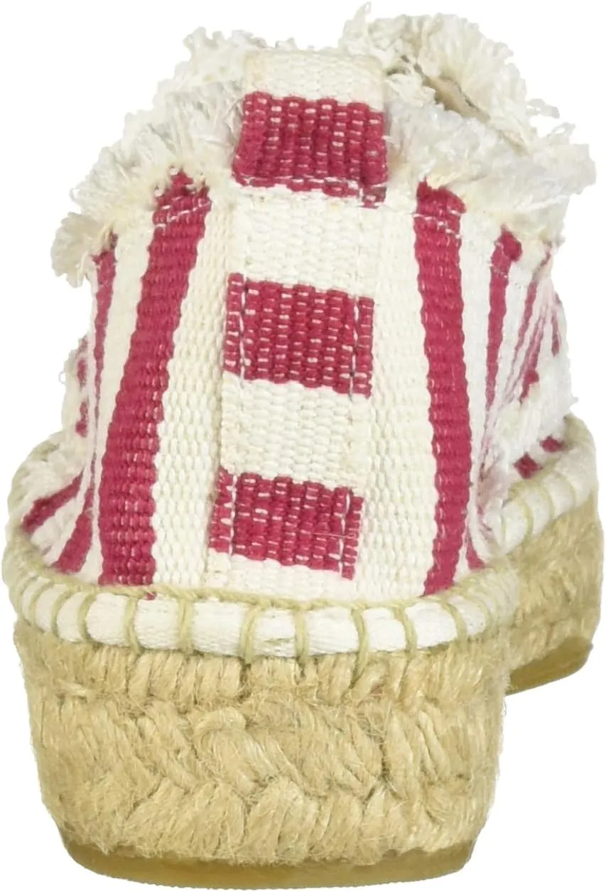 Bayton Women's Puravida Red Stripe Jute Espadrille Moccasin