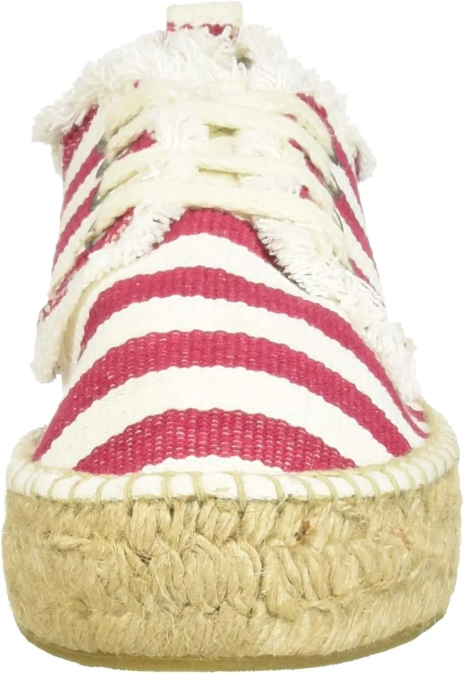 Bayton Women's Puravida Red Stripe Jute Espadrille Moccasin
