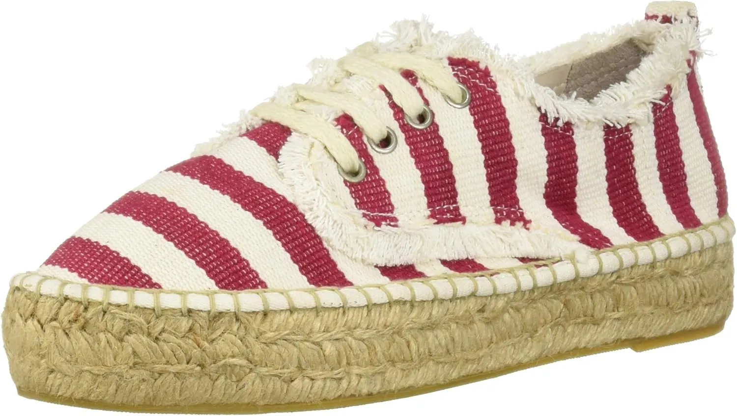 Bayton Women's Puravida Red Stripe Jute Espadrille Moccasin