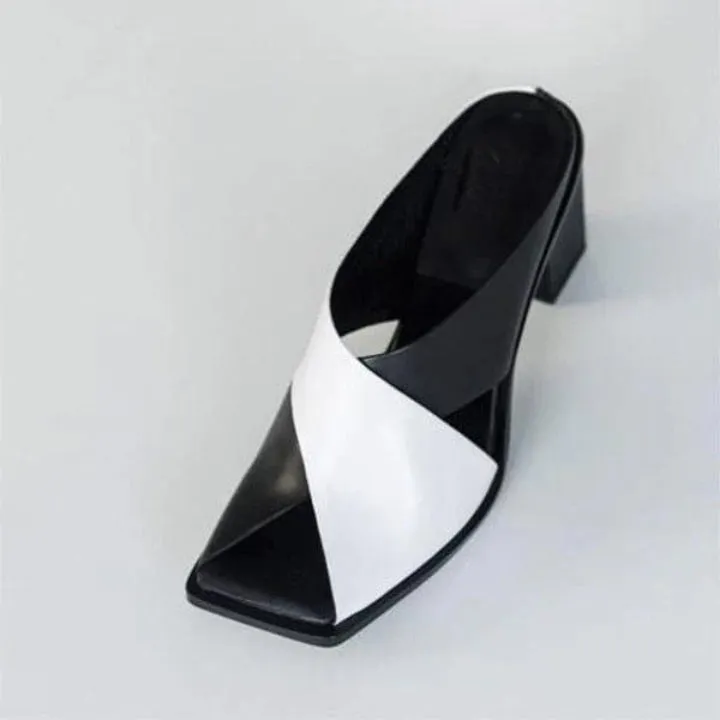 Black & White Block Heels