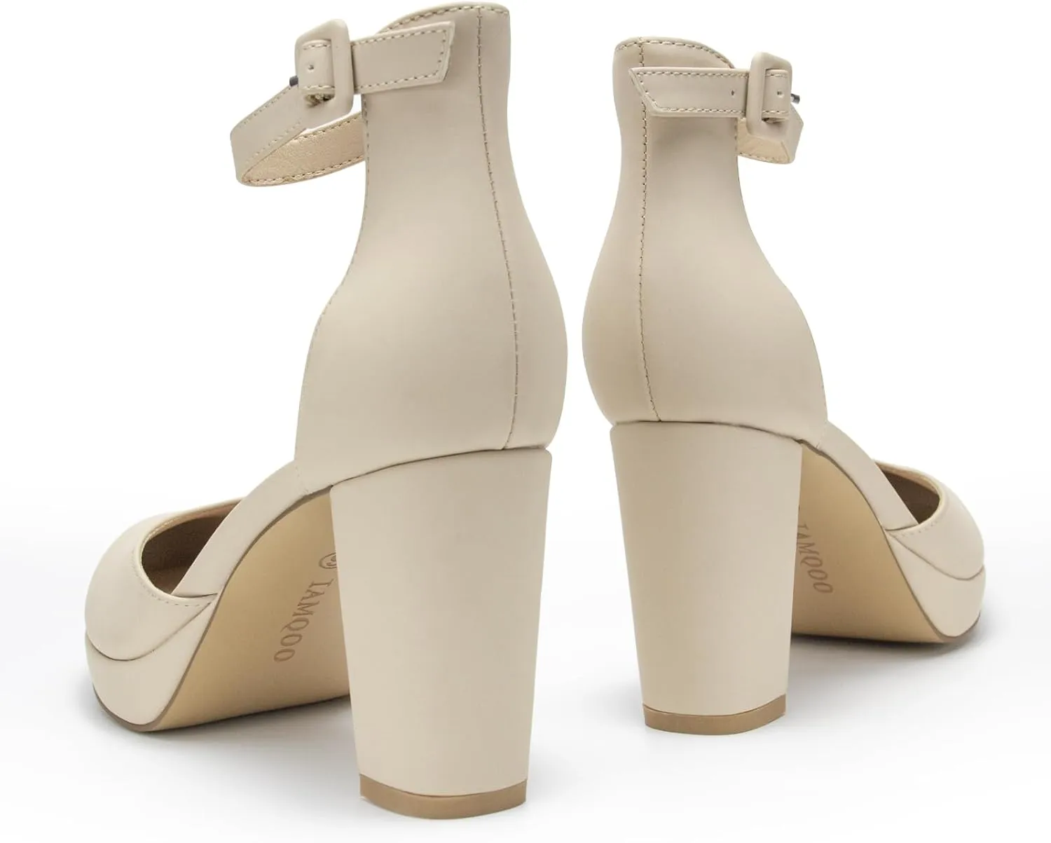Black Women's Pumps, 3.2 Inch Low Closed Toe Heels,Chunky Heels for Women with Ankle Strap, Soft Dressy Shoes for Office,Wedding, Party
